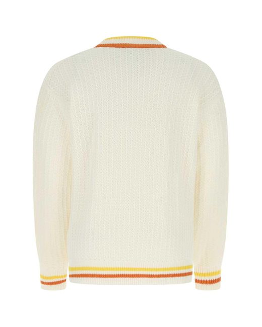 Drole de Monsieur Natural Ivory Cotton Blend Sweater for men