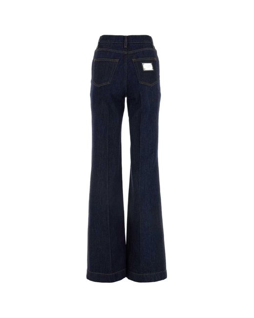 Dolce & Gabbana Blue Dark Denim Wide-Leg Jeans