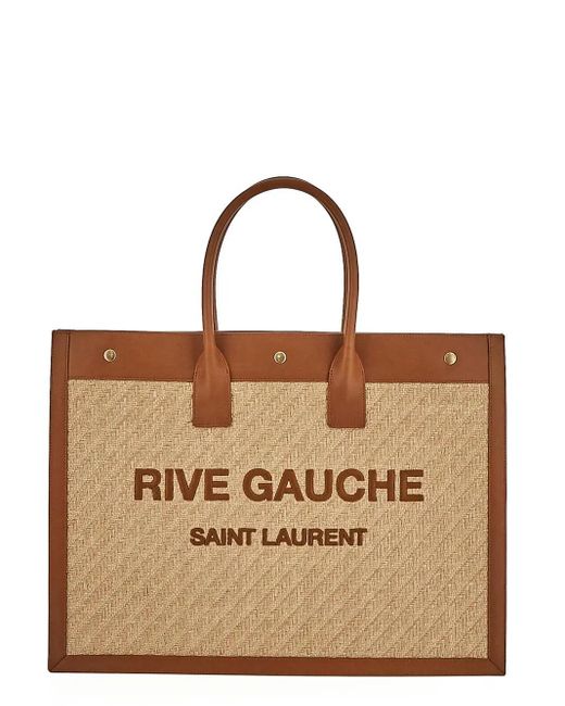 Saint Laurent Brown Rive Gauche Tote Bag