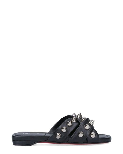 Christian Louboutin Black Stud Embellished Open Toe Sandals