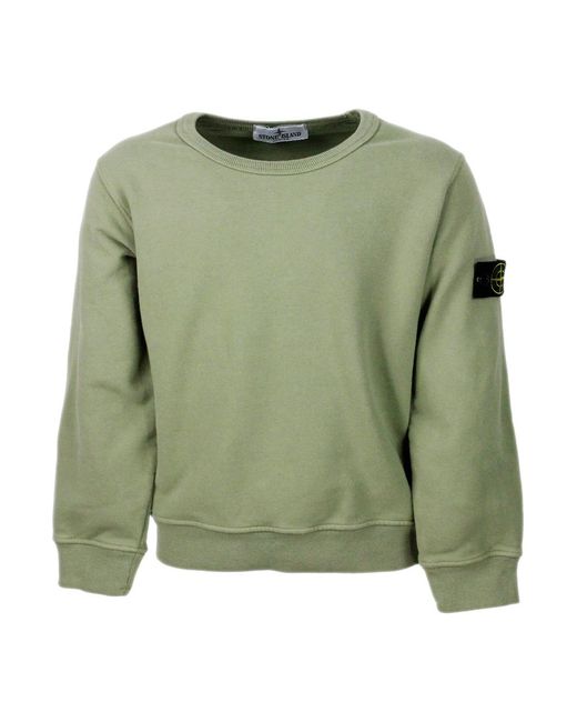 Stone Island Green Sweaters 100Co for men