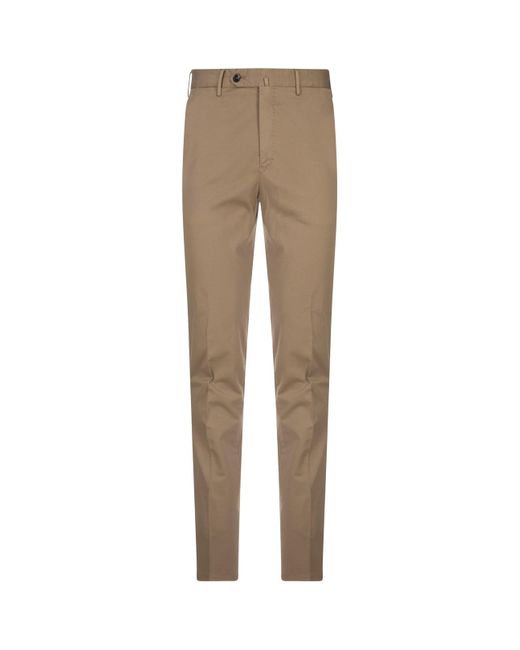 PT01 Natural Dark Stretch Cotton Classic Trousers for men