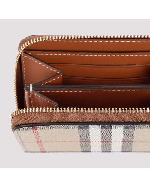 Burberry Natural Mini Zip Around Wallet