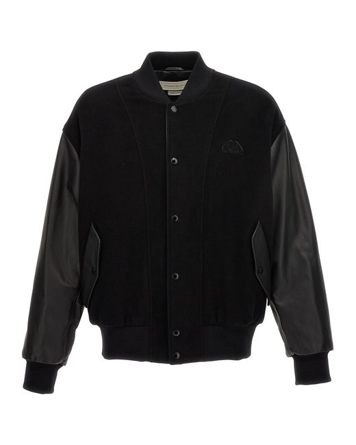 Alexander mcqueen top embroidered bomber jacket