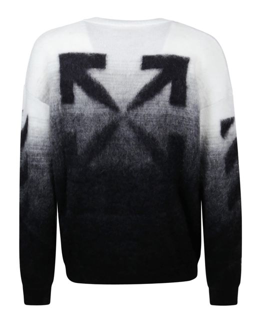 Off-White c/o Virgil Abloh Diag Arrow Brushed Knit Sweater in Gray