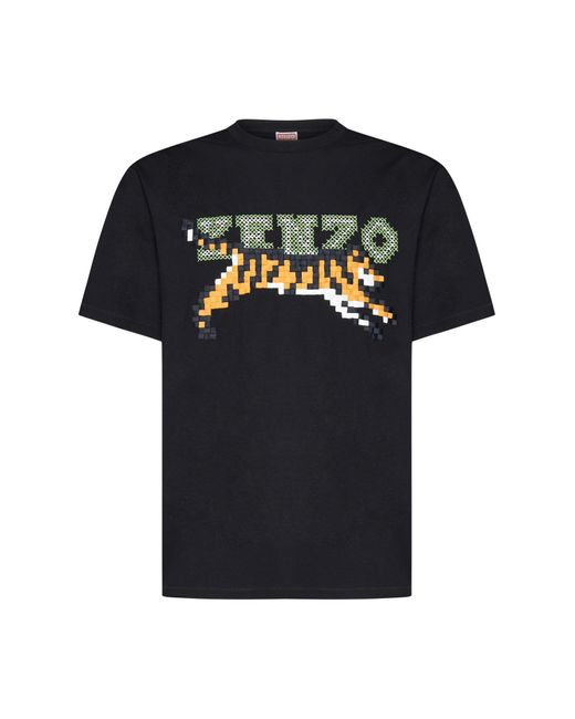KENZO Black Pixel Oversized T-shirt for men