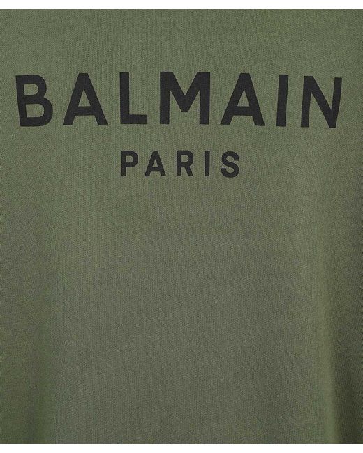 Balmain Green Cotton Full-zip Sweatshirt for men