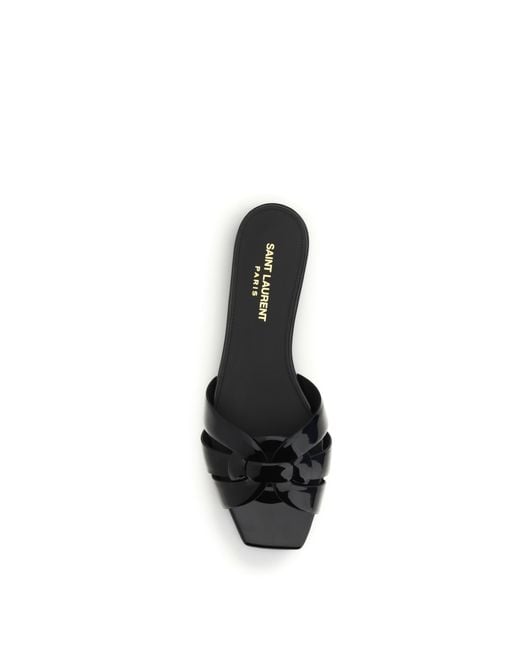 Saint Laurent White Tribute Patent Leather Sandals