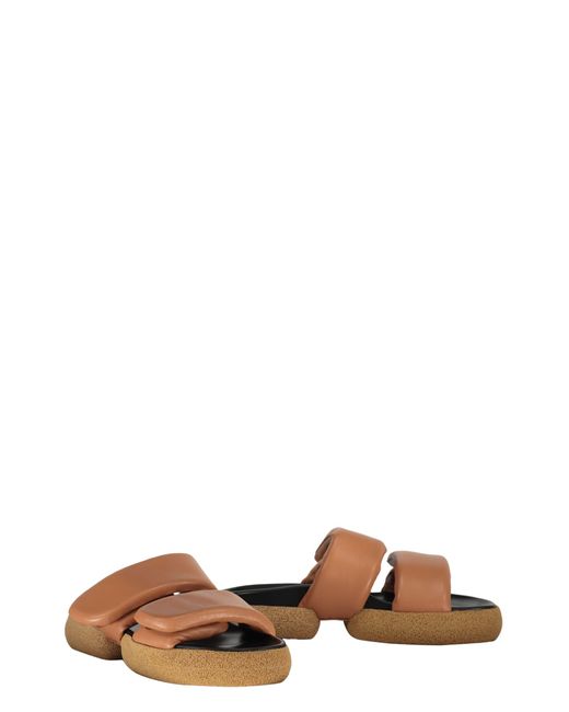 Dries Van Noten Brown Leather And Rubber Slides for men