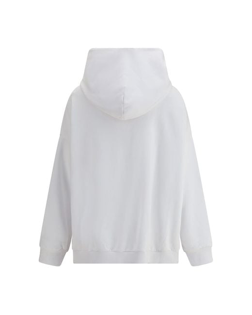 Givenchy White Gauzy Fabric Hoodie With Tape