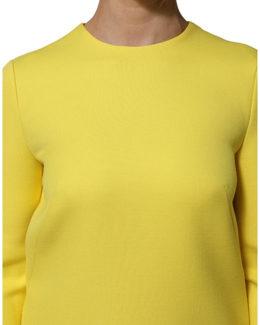 Dolce & Gabbana Yellow Long Sleeve Fitted Dress