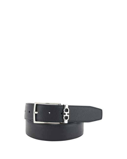 Ferragamo White Reversible Belt Calf Leather Bos Taurus E Braces for men