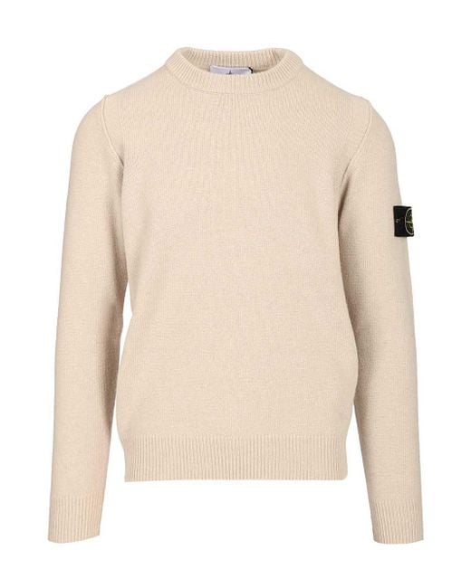Stone Natural Next Lambswool Crew Stone Island Men's Natural