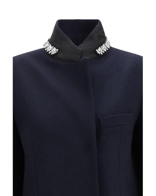 Prada Blue Double Wool Coat