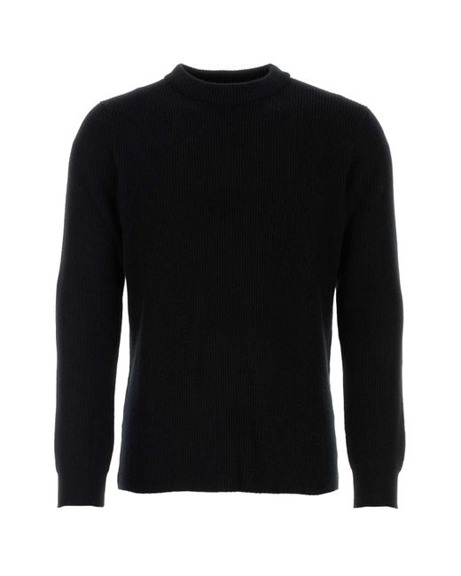 Johnstons Black Cashmere Sweater for men