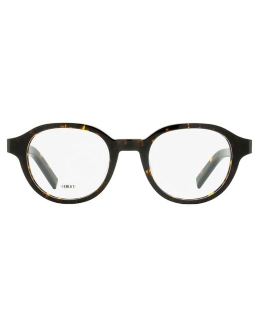 Berluti Black Avant-Gard Oval Eyeglasses Bl50020U 052 49Mm Plastic (Acetate) for men
