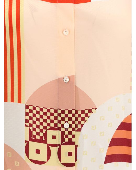 Fendi Orange Patchwork Shirt