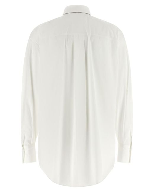 Brunello Cucinelli White Cotton Blouse