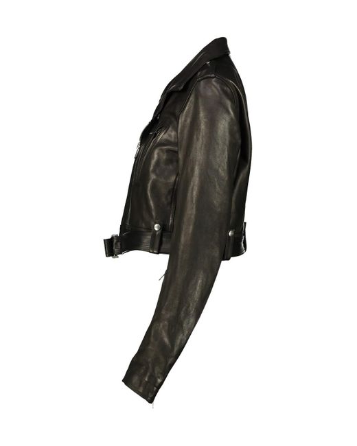 Rick Owens Black Cropped Luke Stoges Leather Jacket Clothing