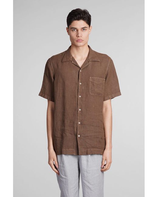 Massimo Alba Venice Shirt In Brown Linen for men