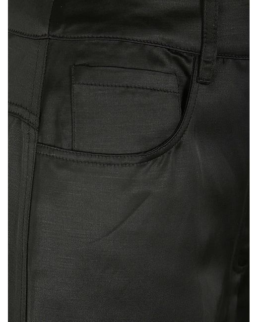 Self-Portrait Black Satin Cargo Trouser