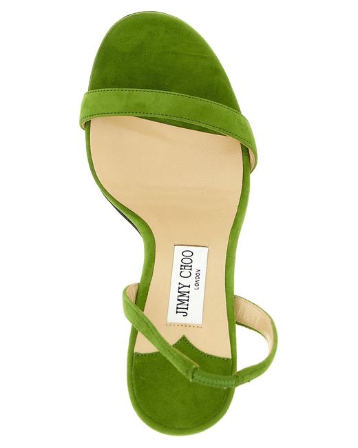Jimmy Choo Green Leather Stiletto Heel Sandals