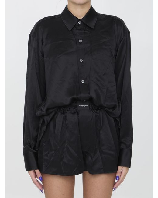 Alexander Wang Short Romper In Silk in Black Lyst