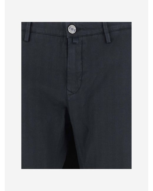 Jacob Cohen Blue Cotton Blend Stretch Pants for men