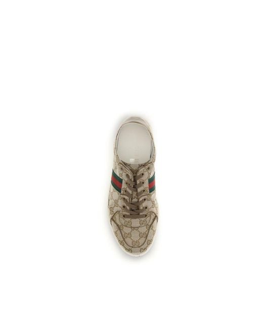 Gucci Natural Beige Fabric Athletic Sneakers for men