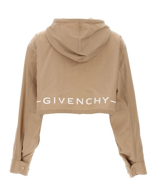 Givenchy Natural K-Way Logo Casual Jackets, Parka