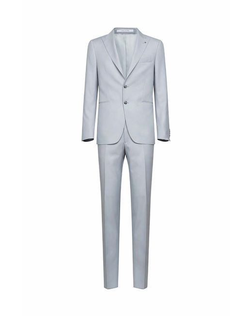 Tagliatore Blue Single-Breasted Suit Bruce Pearl Virgin Wool for men