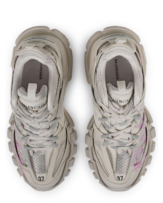 Balenciaga White Sneakers Track Signature Polyurethane Trainers