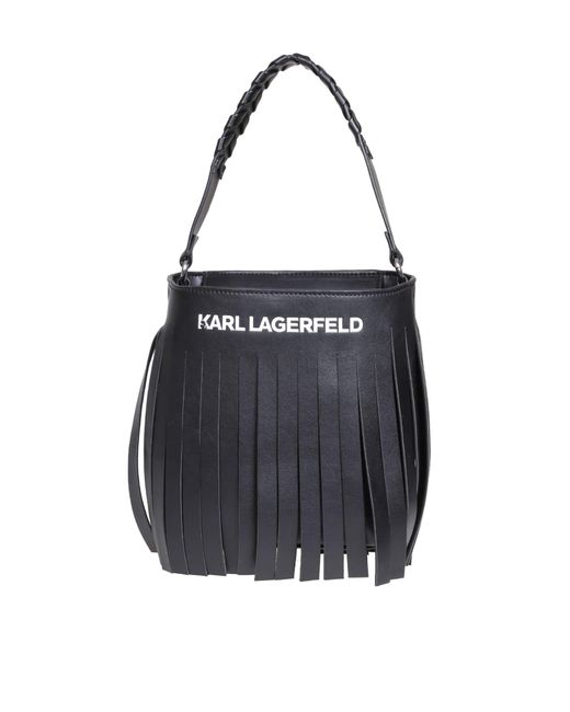 Karl Lagerfeld Leather Mini Hobo K / Fringe Bag Color in Nero (Black) Save 21 Lyst