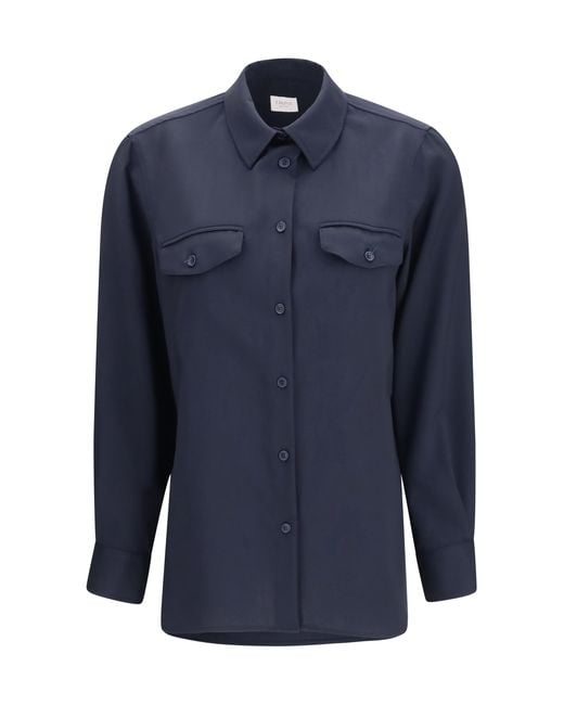 Cruna Blue Overshirt Virgin Wool Fleece (Ovis Aries) Shirt
