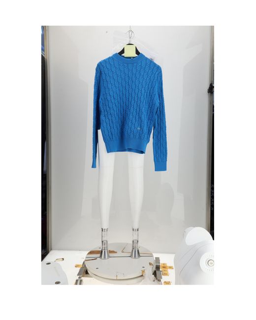 Dior Blue Knit Sweater Intrecciato Cotton for men
