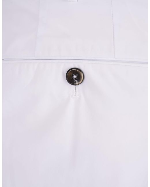 PT Torino White Stretch Cotton Shorts for men