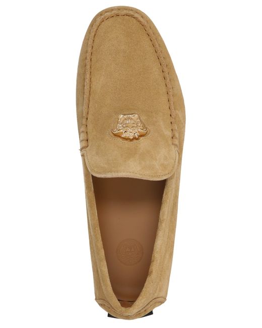 Versace Brown Crosta Flat Shoes Beige for men