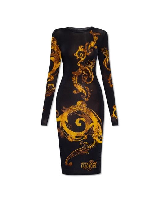 Versace Black Dress With Long Sleeves