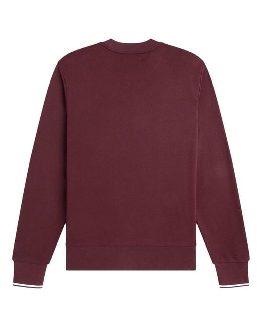 Fred Perry Purple Sweatshirt With Logo Cotton Sweatshirts for men
