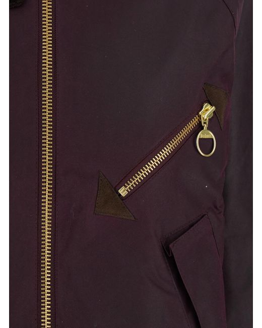 Barbour Black Bordeaux Jacket With Ribbed Collar And Front Zip Pocket