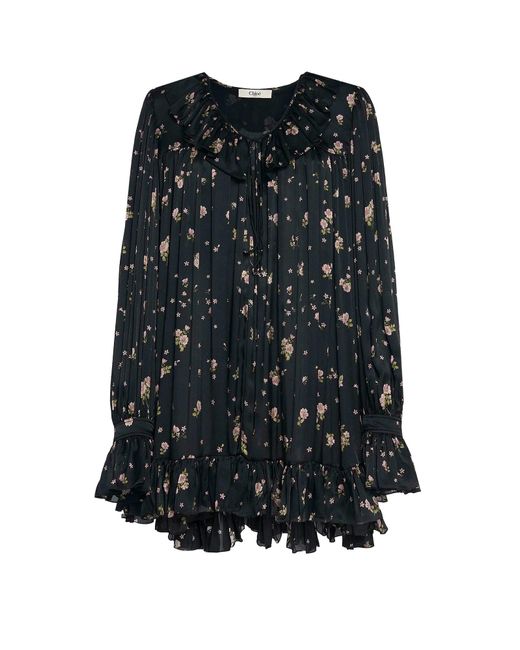 Chloé Black Silk Short Dress