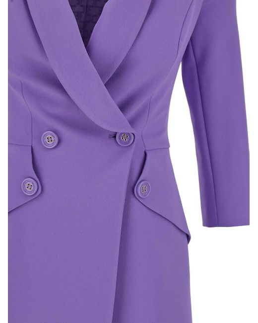 Elisabetta Franchi Purple Jacket Dress