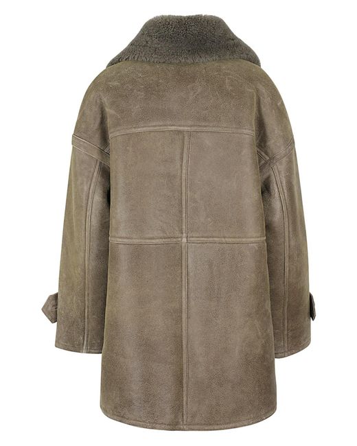 AMI Gray Shearling Coat