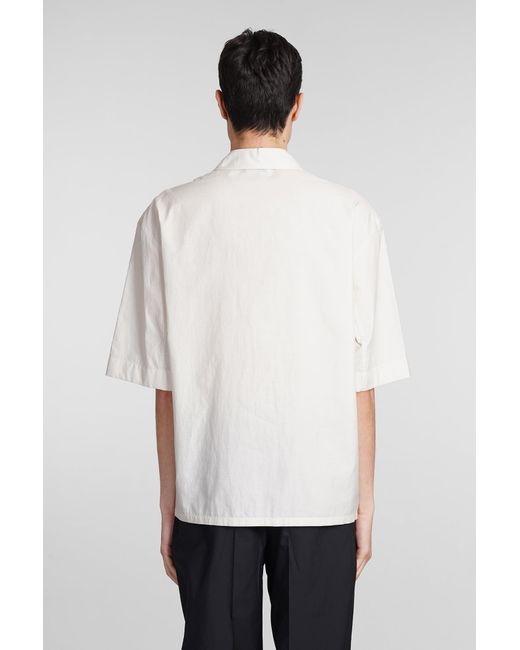 Lemaire White Shirt In Beige Cotton for men