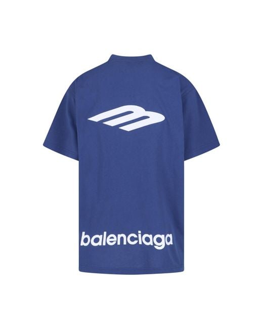 Balenciaga Blue Oversized T-Shirt for men