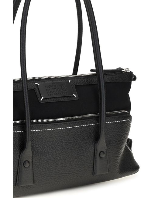 Maison Margiela Black 5Ac Shoulder Bag Leather With Logo Calf Bos Taurus
