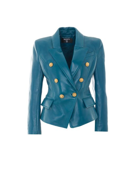 Balmain Blue Jackets Lambskin