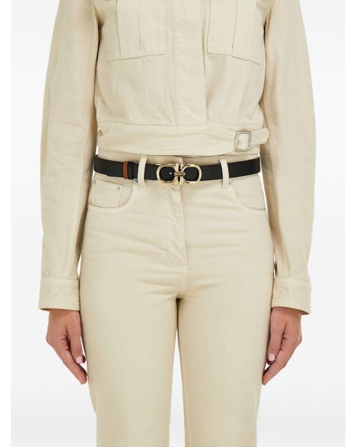 Ferragamo White Reversible Leather Belt