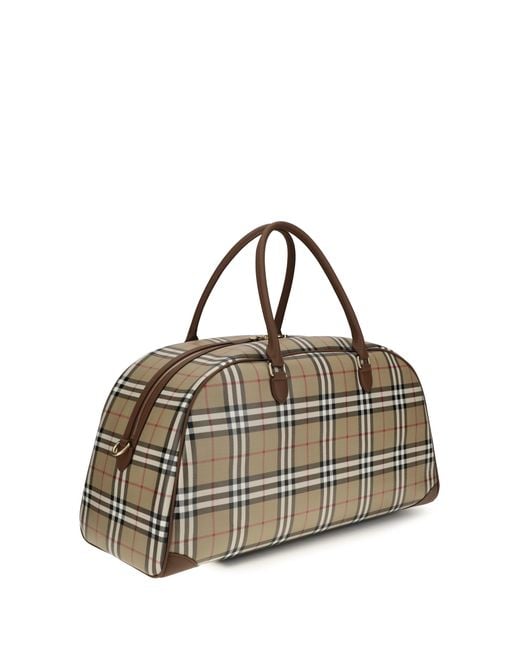 Burberry Multicolor Check Travel Bag Cotton for men