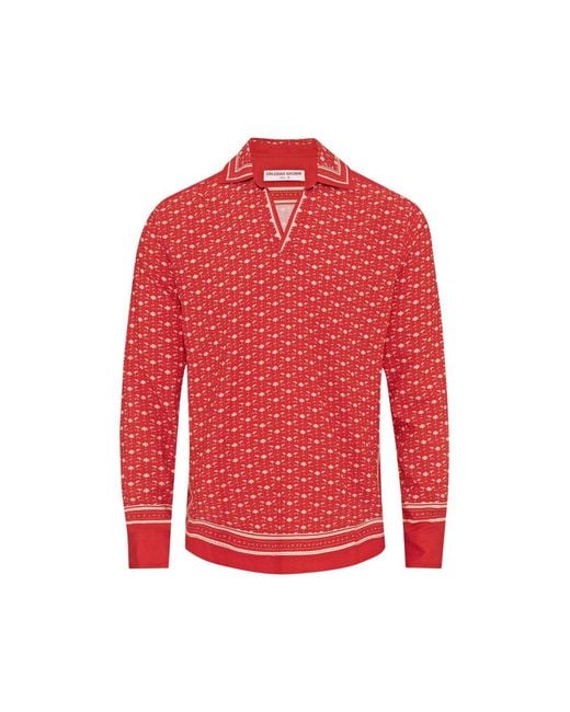 Orlebar Brown Red Ridley Bandana-277245-Vermillion-Sea Mist Clothing for men
